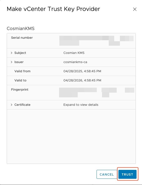 Step 4 - Set your Cosmian KMS 