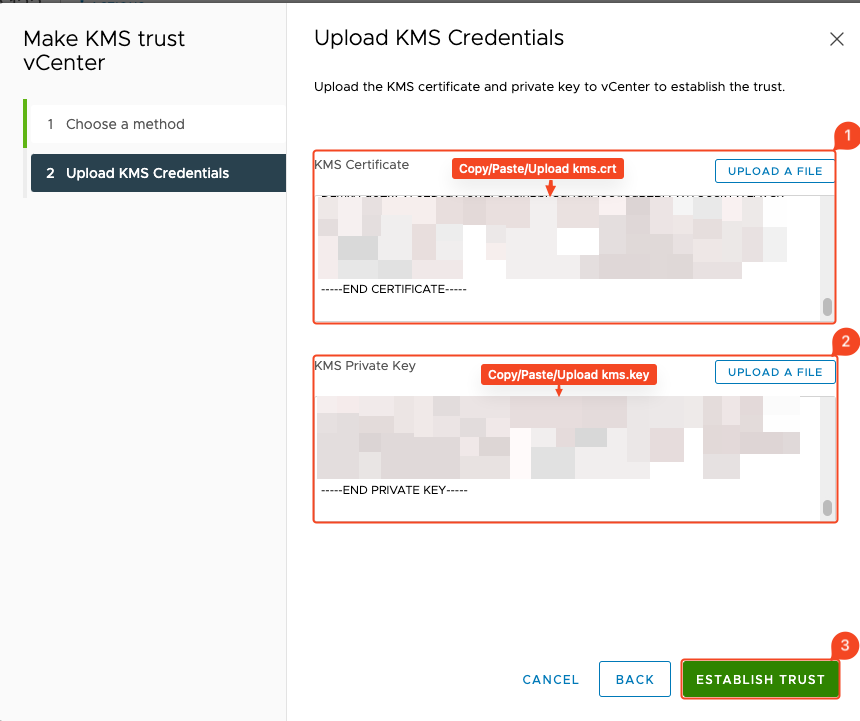 Step 7 - Upload KMS Credentials 