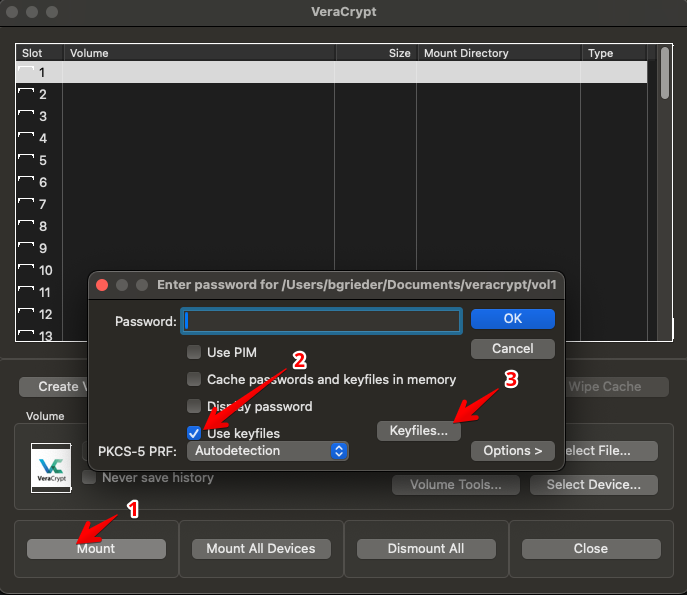 Veracrypt key selection 1