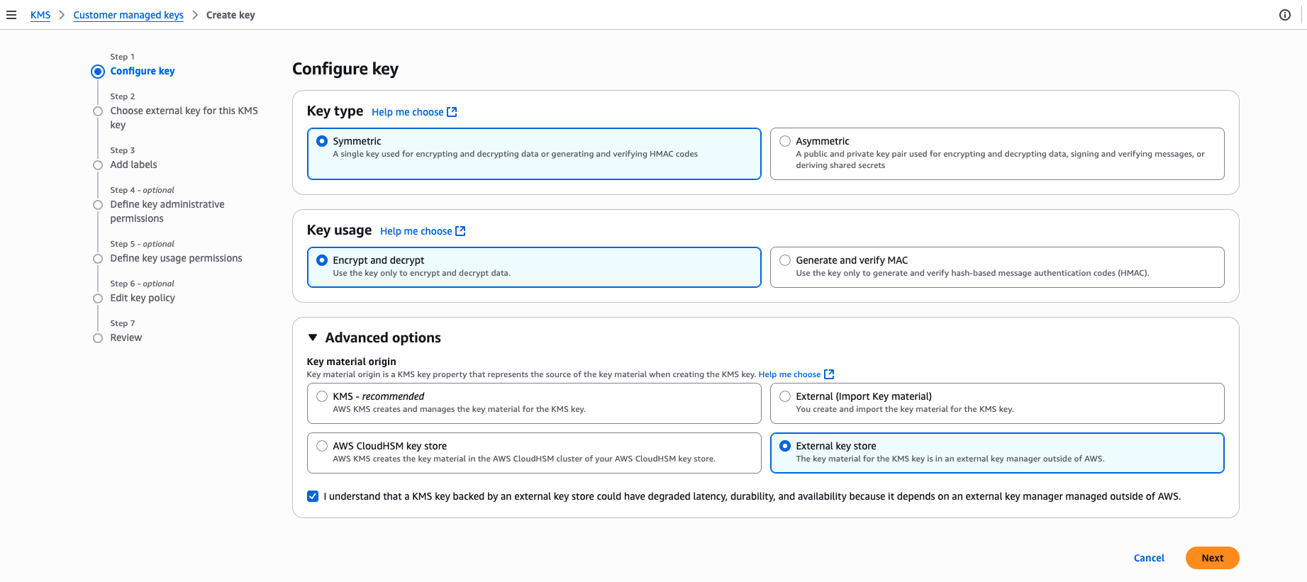Configure the key